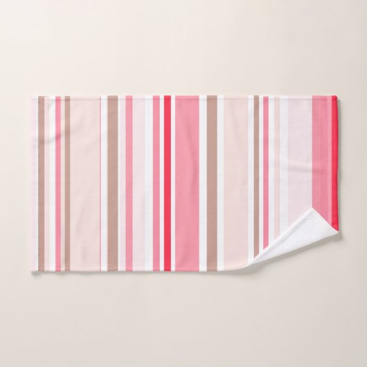 PixDezines Erdbeere+Creme einstellbare Streifen Badhandtuch Set (Handtuch)