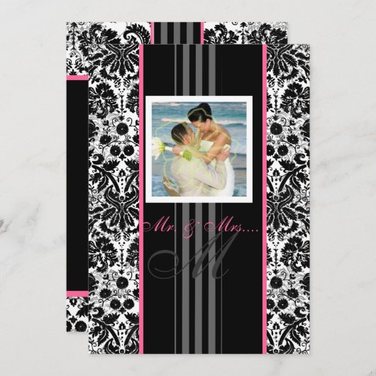 PixDezines-Ereignis.. Monogramm-Desillauge Einladung (Vorne/Hinten)