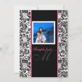 PixDezines-Ereignis.. Monogramm Fidora-Damast Einladung (Vorderseite)