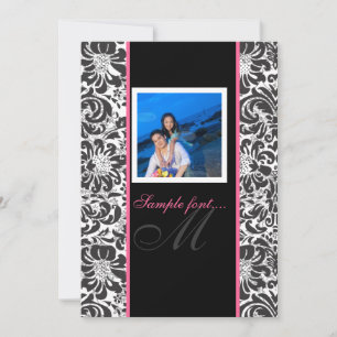 PixDezines-Ereignis.. Monogramm Fidora-Damast Einladung