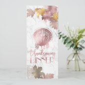 PixDezines Erntedank/Ahorn/Eiche/Imitat Rose Gold Einladung (Stehend Vorderseite)