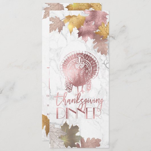 PixDezines Erntedank/Ahorn/Eiche/Imitat Rose Gold Einladung (Vorne/Hinten)