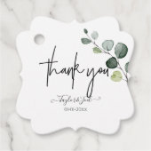 PixDezines Eucalyptus Vielen Dank Signature-Script Geschenkanhänger (Vorderseite)