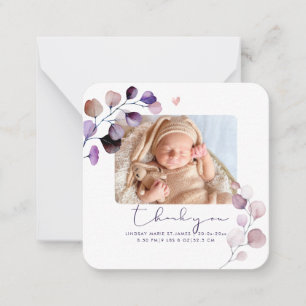 PixDezines Eukalyptus-Baby-Shower-Dankeschön Mitteilungskarte