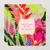 PixDezines-Fackelginger/Heliconia/Luau Hochzeit Einladung (Vorne/Hinten)