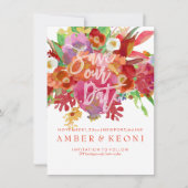 PixDezines Fall Floral Wasserfarbe Save the Date Einladung (Vorderseite)