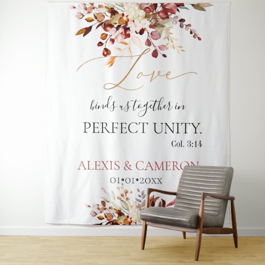 PixDezines Fall Foliaage Eukalyptus Col. 3:14 Band Wandteppich (Beispiel)