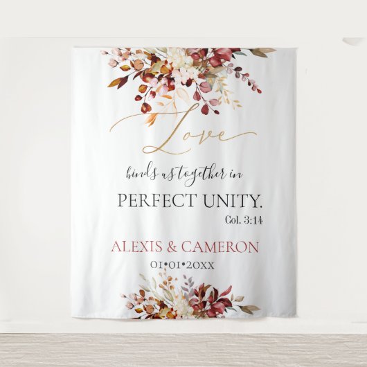 PixDezines Fall Foliaage Eukalyptus Col. 3:14 Band Wandteppich (Vorderseite)