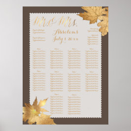 PixDezines Fall Foliage/Imitat Gold/Seating Chart Poster