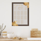 PixDezines Fall Foliage/Imitat Gold/Seating Chart Poster (Küche)