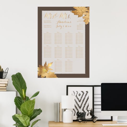 PixDezines Fall Foliage/Imitat Gold/Seating Chart Poster (Heimbüro)