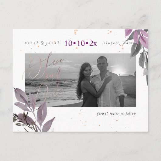 PixDezines Fall Foliage Rettete unser Date Dusty L Postkarte (Vorderseite)