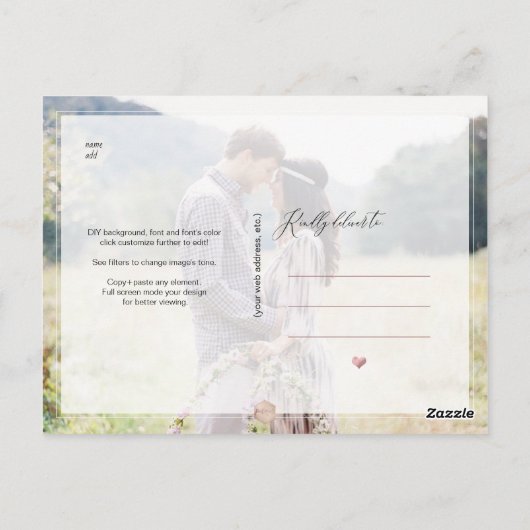 PixDezines Fall Foliage Rettete unser Datum Postkarte (Rückseite)