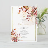 PixDezines Fall Foliage Rustikale Aquarelltaufe Einladung (Stehend Vorderseite)