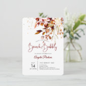 PixDezines Fall Gum Eukalyptus Brunch+Bubbly Einladung (Stehend Vorderseite)