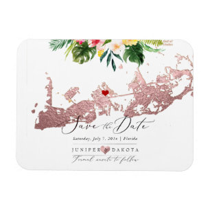 PixDezines Falsch Rose Gold Key West Map, DIY hear Magnet
