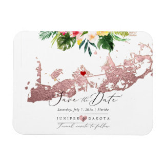 PixDezines Falsch Rose Gold Key West Map, DIY hear Magnet