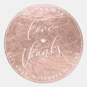 PixDezines FALSCHE ROSE GOLD GLAUBE LOVE+THANKS Runder Aufkleber