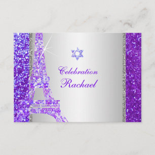 PixDezines falscher Glitter Eiffelturm/ Mitzwa-Fei Einladung