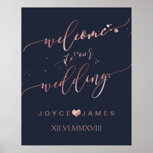 PixDezines FALSCHES ROSE GOLD KALLIGRAFIE/WILLKOMM Poster