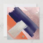 PixDezines Farbblock Moderne Art Blush Navy Einladung (Rückseite)