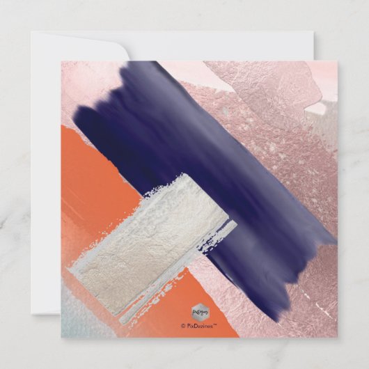 PixDezines Farbblock Moderne Art Blush Navy Einladung (Rückseite)