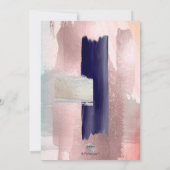 PixDezines Farbblock Navy Rose Gold Silver Einladung (Rückseite)