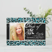 PixDezines-Farben/2012 Grads, Cheetah-Druck Einladung (Stehend Vorderseite)
