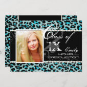 PixDezines-Farben/2012 Grads, Cheetah-Druck Einladung (Vorne/Hinten)