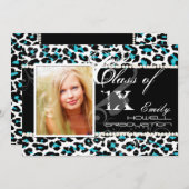 PixDezines-Farben/2012 Grads, Cheetah-Druck Einladung (Vorne/Hinten)