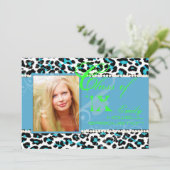 PixDezines-Farben/2012 Grads, Cheetah-Druck Einladung (Stehend Vorderseite)