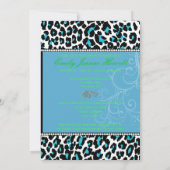 PixDezines-Farben/2012 Grads, Cheetah-Druck Einladung (Rückseite)