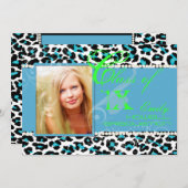 PixDezines-Farben/2012 Grads, Cheetah-Druck Einladung (Vorne/Hinten)