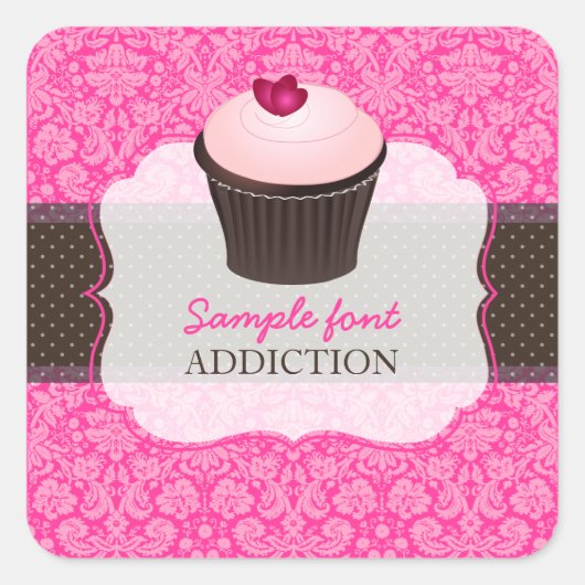 PixDezines-Farben, Erdbeerkuchen Quadratischer Aufkleber (Vorderseite)