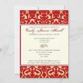 PixDezines-Farben für Text/2012 Grads, Damask Einladung (Rückseite)