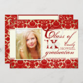 PixDezines-Farben für Text/2012 Grads, Damask Einladung (Vorne/Hinten)