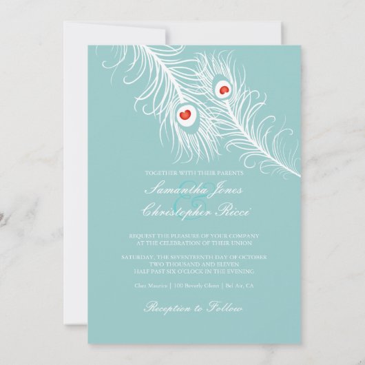 PixDezines-Farben, Pfauenwolken Einladung (Rückseite)