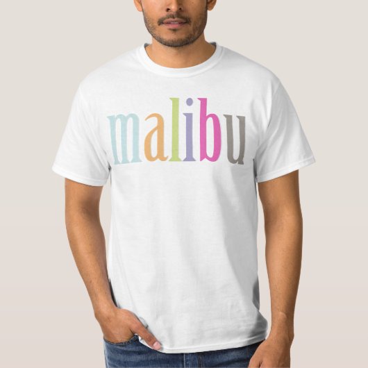 PixDezines farbiges Malibu t s T-Shirt (Vorderseite)