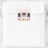 PixDezines-Farbstoffe/Kaugummi+Sprinklen Cupcake Quadratischer Aufkleber (Tasche)