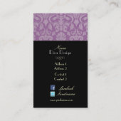 PixDezines-Farbton, Flora-Damast Visitenkarte (Rückseite)