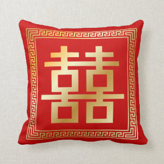 PixDezines-Farbton/Imitat Gold doppeltes Glück Kissen