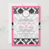 PixDezines-Farbton, rosa/la Paloma-Damast Einladung (Rückseite)