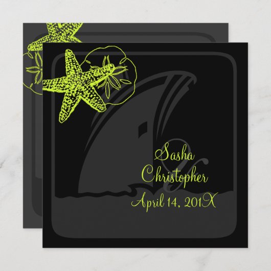 PixDezines-Farbton/Starfish/Beach+Cruise Schiff Einladung (Vorne/Hinten)