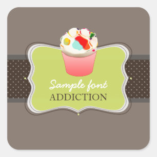 PixDezines-Farbtöne, Gelee-Bohnenkuchen Quadratischer Aufkleber