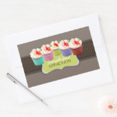 PixDezines-Farbtöne, Gelee-Bohnenkuchen Rechteckiger Aufkleber (Umschlag)