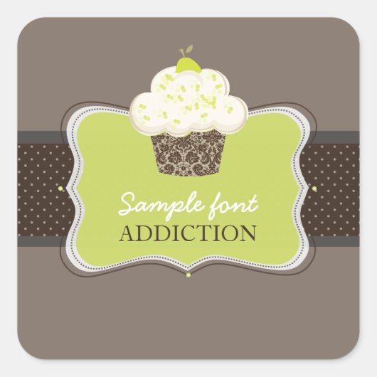 PixDezines-Farbtöne, Keylime-Kuchen Quadratischer Aufkleber (Vorderseite)