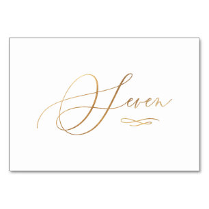 PixDezines Faux Gold Romantische Kalligrafie Siebe Tischnummer