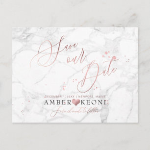 PixDezines Faux Roségold/Marmor/Unseren Hochzeitst Postkarte