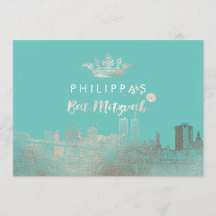 PixDezines Faux Silber NYC/Mitzvah/DIYcolor Einladung