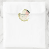 PixDezines Feather/Grün/Orange Runder Aufkleber (Tasche)